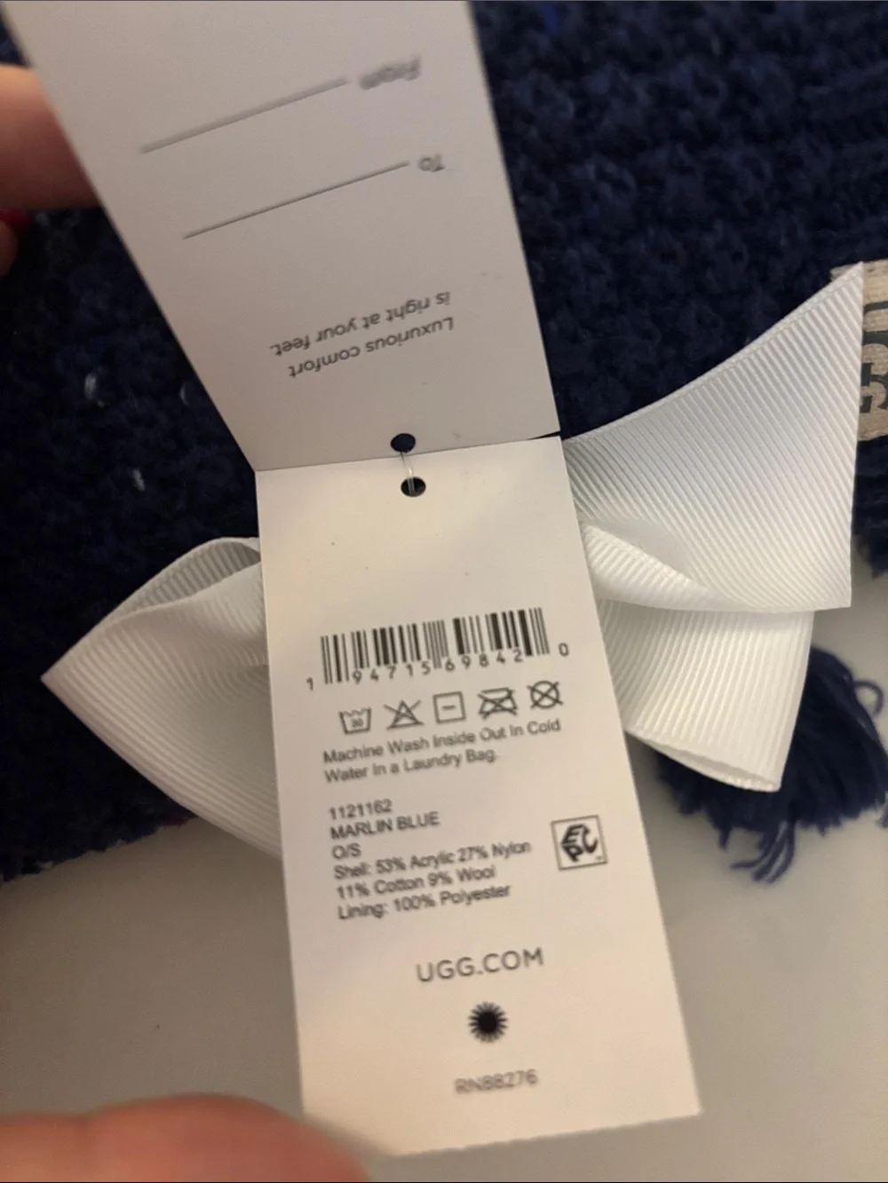 UGG Women’s Marlin Blue Fleece Lined Cozy Socks